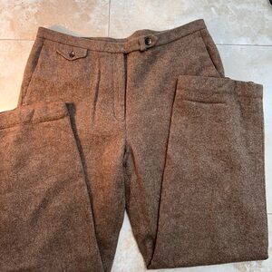 Vintage Women’s Ralph Lauren 100% Herringbone Wool Silk Lined Trousers Size 14